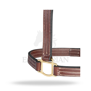 Harnais classique en cuir pour cheval, réglable, avec ferrures en laiton, collier équestre durable - Product Image 3