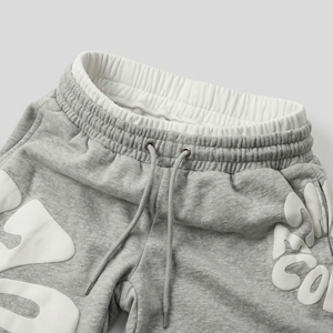 Pantalon de survêtement gris à imprimé en relief |   Jogging surdimensionnés de style streetwear |   Pantalon de survêtement avec grand logo |   Fabricant OEM personnalisé - Product Image 3