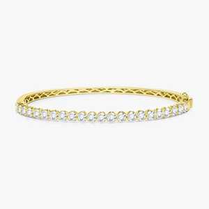 Lab Grown Diamond Bangle <b>Bracelets</b> 2-5Ctw Prong Set 10K 14K 18K Solid Gold Round Minimalist Stacking Double Security Hinged <b>Cuff</b> - Product Image 4