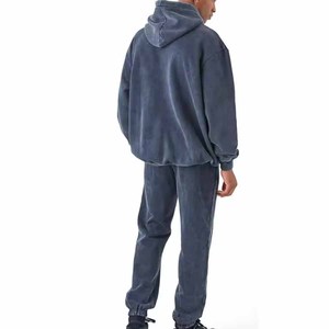2026 Custom Acid Washed Cotton Thick Puff Print Acid Wash Tracksuits Hoodies and Sweatpants Sets for Men Now For Online Sale - Product Image 3