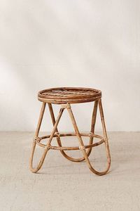 Stylish Wicker Rattan <b>Stool</b> Eco Friendly Handcrafted Round <b>Seat</b> Decorative Living Room Furniture Modern Design - Product Image 1