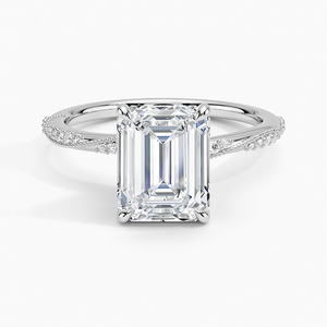 Bague BOJ 0150 en argent 925, taille émeraude, sertissage à griffes, solitaire, diamant 2 carats, couleur D, VVS1, moissanite GRA, prix bas - Product Image 1