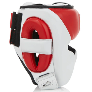 Protector de Cabeza de Boxeo Tricolor Rojo y Blanco, Parche Rectangular para la Frente, Acolchado Grueso para las Orejas, Protectores de Alta Calidad para Clubes - Product Image 3