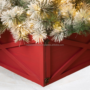 Collar de árbol rojo de madera de nuevo diseño para decoración de árbol de Navidad Collar de árbol de adorno de Navidad Artificial - Product Image 2