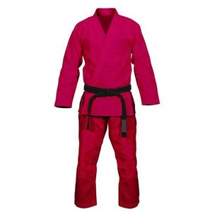 Uniforme de Karate Magenta al por Mayor, Traje de Entrenamiento de Artes Marciales, Cuello en V, Cinturón Negro, Kimono, Ropa de Práctica de Judo y Taekwondo, Personalizado OEM - Product Image 1