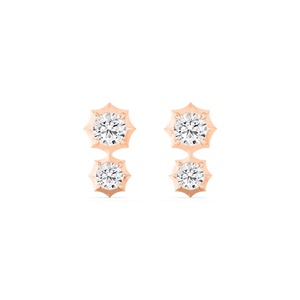 Georgian Cut Down Diamond Dangle Earrings Round Lab Grown Drop Earrings Vintage Style Round Diamond Earrings Gold Bridal Jewelry - Product Image 3