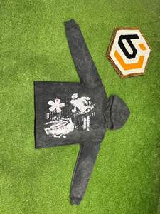 เสื้อฮู้ดครอปพิมพ์โลโก้ตามสั่ง ผ้าฝ้ายออร์แกนิคพรีเมียม ระบายอากาศได้ดี ซักย้อมแบบแอซิดวอช ผลิตตามแบบ OEM คุณภาพสูง สไตล์วินเทจ สำหรับผู้ชาย - Product Image 2