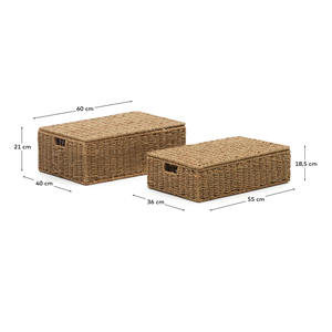 Cesta de mimbre tejida a mano, tamaño personalizable, cesta rectangular de mimbre con asa para almacenamiento de archivos y documentos de oficina, procedente de Vietnam. - Product Image 2