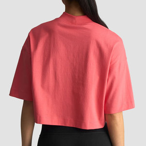 Camiseta Deportiva Holgada de Talla Grande para Mujer con Diseño de Cuello Alto Acanalado, Hombros Caídos, Cómoda y Ligera para Gimnasio - Product Image 6