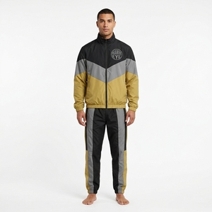 Conjunto de Chaqueta Cortavientos y Pantalones Deportivos Estampados para Hombre, Impermeables - Product Image 1