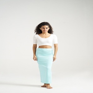 Falda de poliéster con corte de sirena para mujer, faja moldeadora sin costuras con control de abdomen para draping de sari - Product Image 1