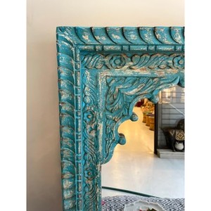 Hand-Painted Sheesham Wood <b>Mirror</b> Frame 20x20 Inch Wholesale Moradabad - Product Image 3