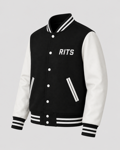 Rits Enterprises New Street Fashion Winter Coated <b>Long</b> Front Thin <b>Leather</b> Sleeve Brown Black Men Varsity <b>Jackets</b> Custom Private - Product Image 1
