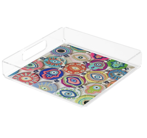 Bandeja Acrílica Cuadrada con Diseño Tradicional y Ecológico, Impresa, para Servir Jugo, Vajilla para el Hogar o Hoteles - Product Image 1