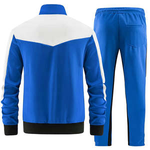 Ensemble de survêtement unisexe à manches longues avec fermeture éclair, pour le jogging et la gym, avec détails contrastants et unis - Product Image 4