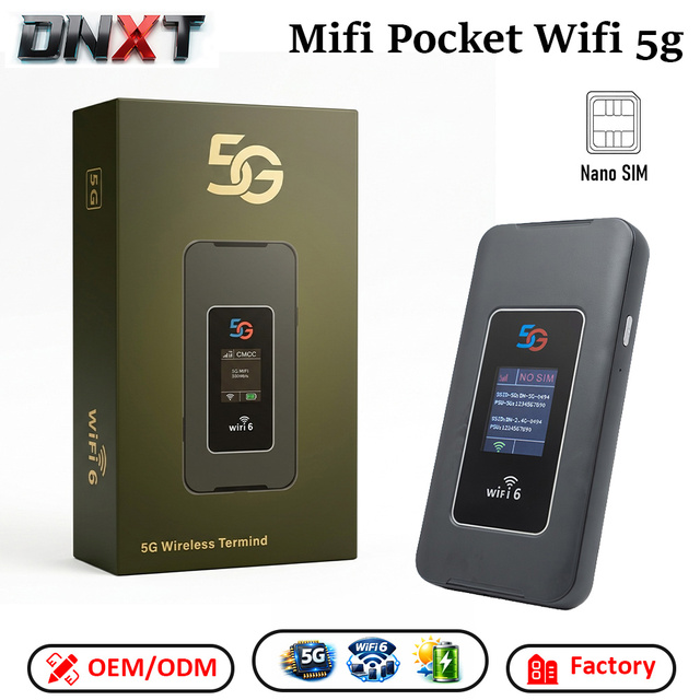 DNXT Portable Wifi Router 5g Gigabit Speed Wifi Pocket 5g WiFi6 Universal 5g Pocket Wifi 8000mAh Mobile Wifi Mifi 5g for Trip