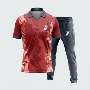 Uniforme de cricket professionnel à sublimation 100 % polyester, col rabattu, manches courtes, unisexe, personnalisable avec le nom de l'équipe, vente chaude - Product Image 2