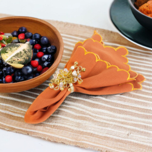 Vente chaude Élégant Sparkle Perle Rond De Serviette À La Main De Luxe Décoration De Table De Noël Parties Usine En Gros Papier Verre - Product Image 2