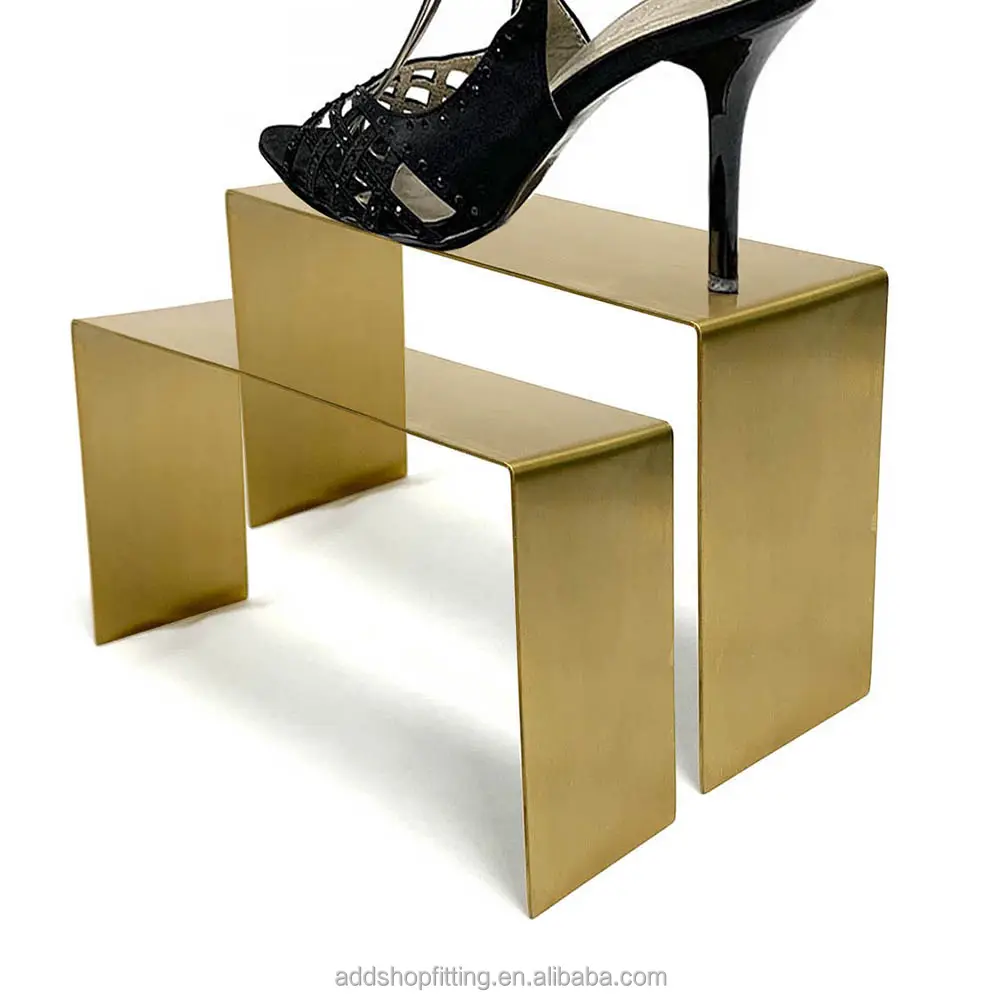 2 pcs Luxury gold high heels shoe display rack for women