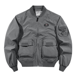 Factory Direct Sale <b>Men</b> Bomber <b>Jackets</b> New Arrival Outdoor Wear <b>Track</b> <b>Jackets</b> Plain Color Zipper Customized Bomber <b>Jackets</b> - Product Image 3