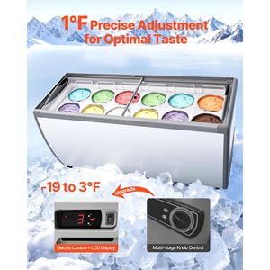 Congélateur coffre commercial de 20 pieds cubes, vitrine à crème glacée avec roulettes verrouillables - Product Image 2