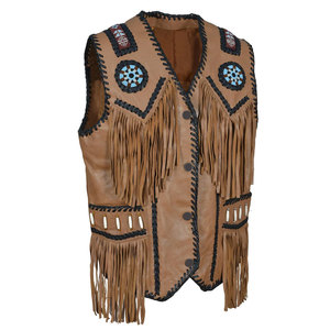 High Quality Custom Men's Fashion Vintage Motorcycle Suede Leather Vest Loose High Metal Hooks Closing Sleeveless Leather Vest - Product Image 3