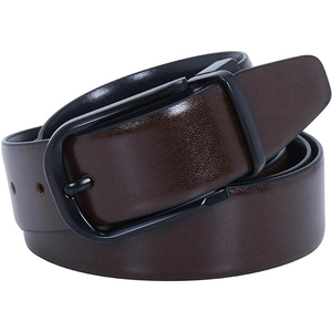 Nouvelle ceinture en cuir véritable, cuir de vache, noir uni, boucle rectangulaire à ardillon, style formel, durable, moulage monobloc - Product Image 5