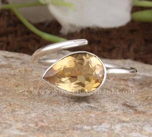 Natural Citrine Gemstone Sterling <b>Silver</b> Handmade Electroformed <b>Boho</b> Statement <b>Ring</b> Party Gift for Her - Product Image 4