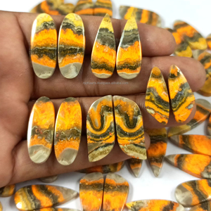 Bumble Bee Yellow Natural Gemstone Cabochon Pairs for Handmade <b>Earrings</b> Jewelry Making Supplies - Product Image 1