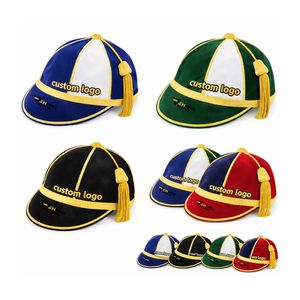 Casquette d'honneur personnalisée en velours respirant, réglable, unisexe, avec pompon argenté – Qualité supérieure, fabrication OEM - Product Image 4