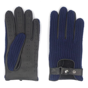 Gants en cuir rétro bleus, tricotés, longueur poignet, thermiques, respirants, écologiques, pour usage quotidien en hiver, style uni, pour le cyclisme, compatibles écran tactile - Product Image 5