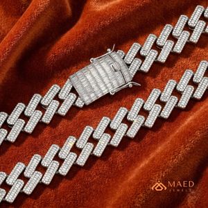 Collier en argent sterling 925 avec moissanite, chaîne cubaine, bijoux de mode pour femmes et hommes, bijoux fins de la ville de New York, style moderne classique - Product Image 4
