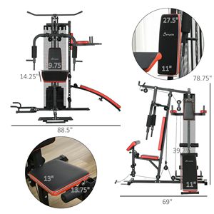 Attrezzatura da palestra per la casa multifunzione 143 libbre con panca Push-Up stazione di allenamento con stazione di immersione - Product Image 2