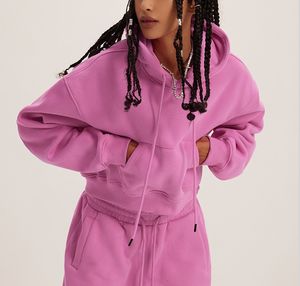 Conjunto de Ropa Deportiva Cálida de Color Sólido para Hombre y Mujer, Conjuntos de Ropa de Otoño e Invierno para Mujer, Sudadera con Cierre y Cuello Alto, Pantalones, Conjuntos Deportivos Cálidos - Product Image 5