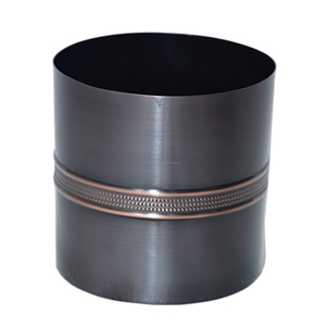 Pot de cache-pot en métal gris et cuivre fait à la main avec support décoratif pour jardinière d'intérieur - Product Image 4