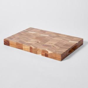 Planche à découper rectangulaire en bois d'acacia, épaisseur personnalisée, pour usage en cuisine, présentation sur comptoir, bloc de découpe antidérapant pour boucher - Product Image 1