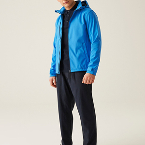 Chaqueta Softshell Impermeable Azul para Hombre, 100% Poliéster, con Capucha y Bolsillos con Cremallera, para Uso en Exteriores - Product Image 4