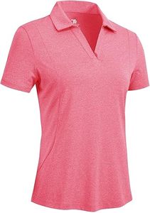 Camiseta rosa para mujer – Camiseta deportiva de golf – Camiseta deportiva transpirable – Ropa deportiva de manga corta - Product Image 2