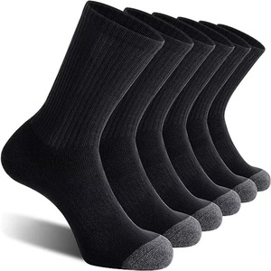 Lot de 10 chaussettes de sport en coton respirantes à semelle coussinée côtelées pour hommes, entraînement, course à pied, noir - Product Image 6