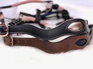 Horsekraft High Quality English Leather Anatomical Warrior Combo <b>Equestrian</b> Horse Halter Breathable Luxury Stitching Brass - Product Image 3