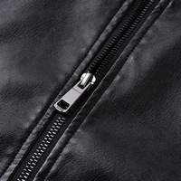 Blouson bomber noir pour homme, col rabattu, fermeture éclair, style motard, couleur unie, manches classiques, vêtement d'automne