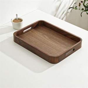 Plateau de service en bois fonctionnel, grand, luxueux et durable, avec bords surélevés, personnalisable, idéal pour transporter des aliments, des boissons, décoration de table - Product Image 5