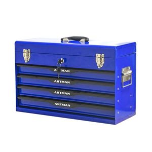 20-Inch Steel Portable <b>Tool</b> <b>Box</b> with Drawers Metal Lock Closure & Powder Coat <b>Tool</b> <b>Storage</b> Organizer - Product Image 5