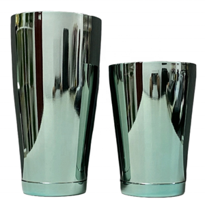 Juego de Coctelera Boston de Lujo con Base de Color, Acero Inoxidable, Logotipo Personalizado, Plateado, Cobre, Metal, Recubrimiento Cian, Utensilios de Bar - Product Image 1