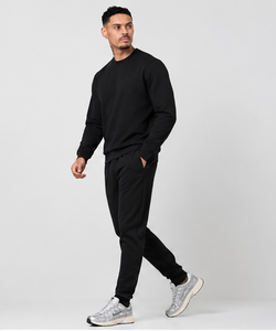 Ensemble de survêtement décontracté noir pour homme, sweat-shirt à manches longues, pantalon de jogging, vêtements de sport - Product Image 1