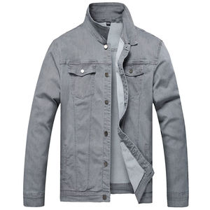 High Quality Lightweight Men's Denim Jacket 100% Cotton Breathable Waterproof Winter Casual OEM Service - Product Image 3