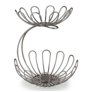 Wave Design Metal Wire Fruit Basket for Decorative Kitchen Counter Styling - Product Image 1