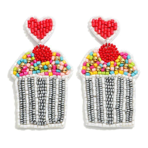 Pendientes Nuevos Hechos a Mano para Mujer, de la India, Base Gris con Cuentas Bordadas, Adornados con Perlas y Diamantes de Imitación para Chicas - Product Image 1