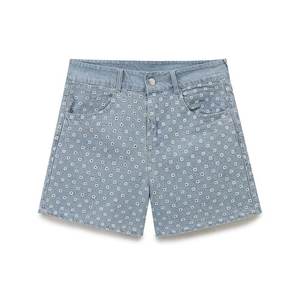 Oferta Caliente: Shorts Vaqueros Casuales Rectos de Mujer Estilo Vintage para Verano, Mezcla de Poliéster/Algodón, con Recortes y Bordados, Estilo Vaquero Personalizado - Product Image 2