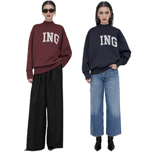 Customizable Custom Logo Women's Hoodies Oversized Varsity USA Fashion Chenille Patch 3D Burgundy Wholesale Supplier Streetwear - Product Image 1